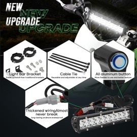 AUTOVIC Light Bar Kit Waterproof Plug-Play Driving Light Kit 7/8" Handlebar Universal for Honda CRF110 KLX110 TTR110 YZ250F Dirt Bike Plug and Play,1 Year Warranty