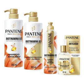 Pantene - Kit Pantene Biotinamina B3 Anticaida Rutina Completa 4pzs - 510 ml - Top Quality