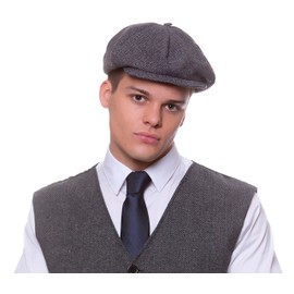 Wicked Costumes Adult Men's 1920's Gangster Waistcoat & Cap Fancy Dress Set - Standard Size