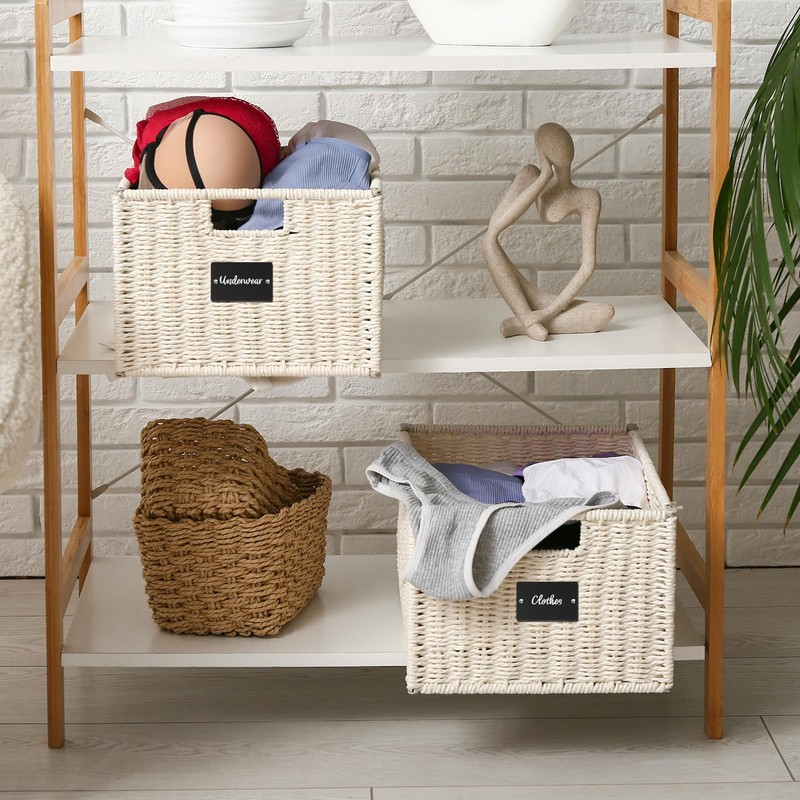 BLSUREFYX 24 PCS Basket Labels 3.1 x 2 Inch Storage
