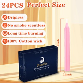 Kunrsug 24 Pack Pink Spell Chime Candles – Premium Mini Unscented Taper Candles for Rituals, Prayer, Birthdays, Meditation, Altar, Spells, Chime Candles - 4 Inch Tall - Ideal for Witches