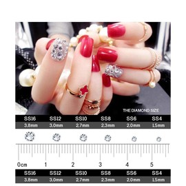 Nagel Art Strassstein,1440 Stück Nail Art Strass 3D Nagel Kunst Strasssteine für Nägel DIY Strass Kristall Diamant Telefon Nail Art Dekoration(I)