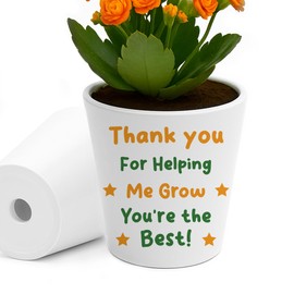 RED OCEAN Teacher Gifts for Women Men Flower Pot Thank You Gifts For Teacher Helping Me Grow Leaving Going Away Retirement Appreciation From Student Kids