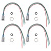 4 Sets PreWired Round LEDs Waterproof Dustproof 2-Color Common Cathode