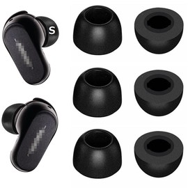 JNSA Replacement Foam Ear Tips Noise Canceling Foam Ear Tip Compatible with Bose QuietComfort Earbuds II,No Silicone Eartips Pain, Fit in Charging Case, 3 Pairs (Small Size, Black) 214qc2bs