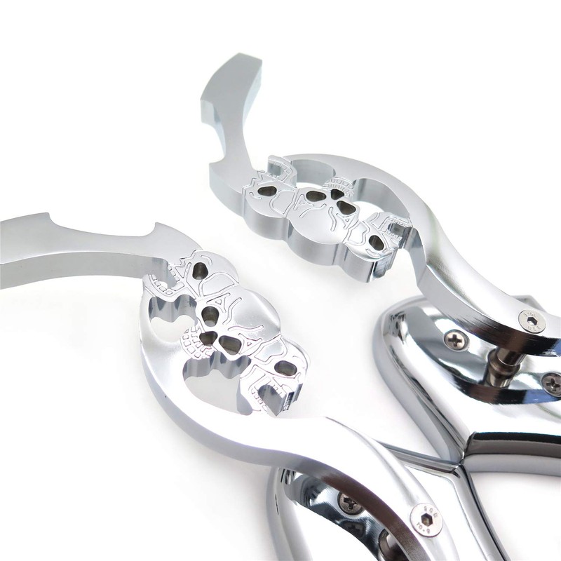 SMT-CHROME Billet Skull Blade Mirror Compatible With Harley Electra Heritage