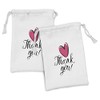 Ambesonne Thank You Fabric Pouch Set of 2, Heart in