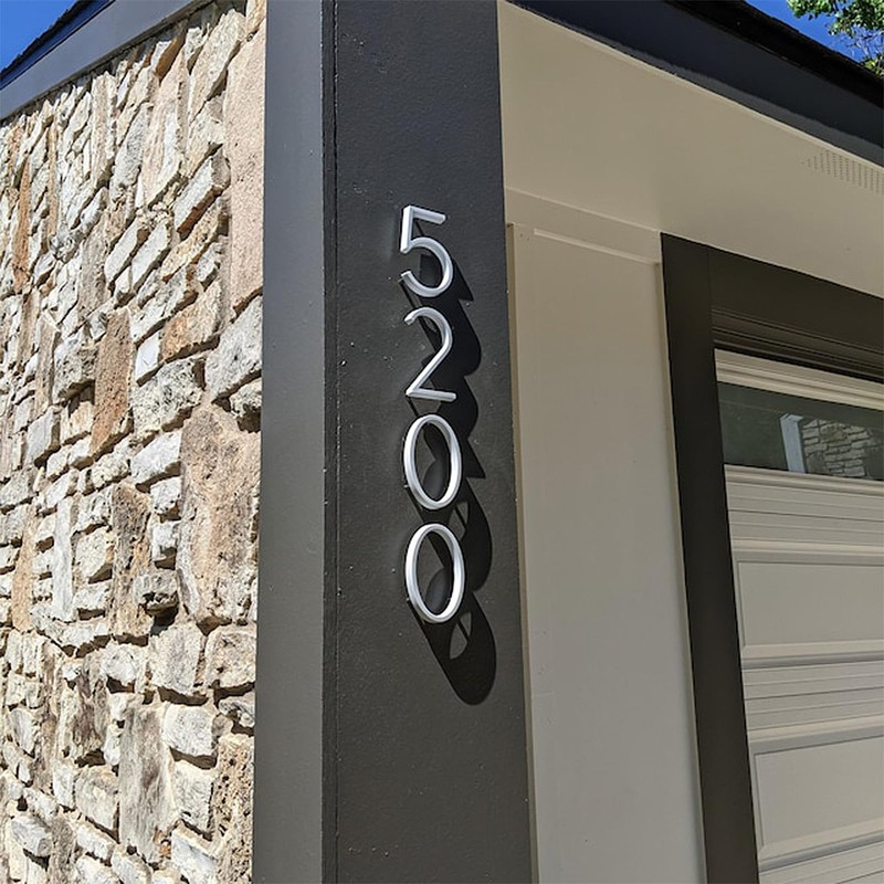 6" White Floating House Number, Metal Modern House Numbers, Mailbox