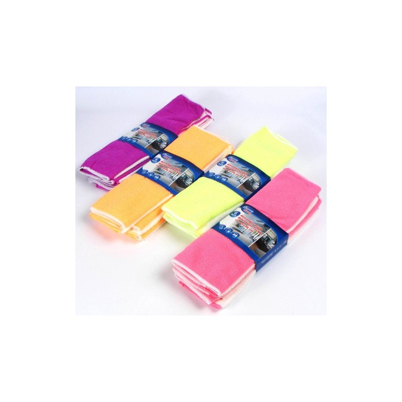 6 Pack Microfibre Cloths 30 cm 1 of different colours