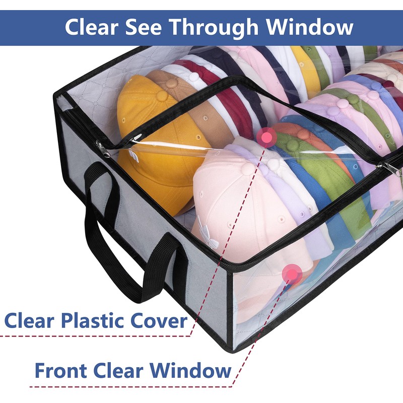 WEKIWGOT Pack of 2 Baseball Cap Storage for 40 Caps,