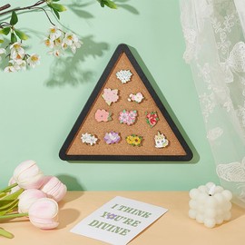 UNICRAFTALE Pin Board Triangle Cork Board Bulletin Display Board Cork Pin Board Cork Badge Display Black Wall Mounted Cork Board for Brooch Pin Storage Office Home School Wall Decorations