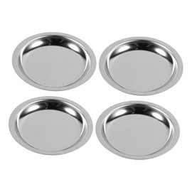 Zerodeko 4pcs Tea Bag Saucer Drink Coaster Insulated Wine Coaster Candle Cup Coasters Tea Coaster Tray Dining Table Bottle Pad Single Coaster Spoon Rests Saucer 304 Stainless Steel