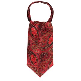 WANYING Men's Tie Scarf Ascot Tie Scarf Cravat Ties Simple Chic for Gentleman - Paisley, p01 red gold