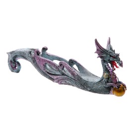 Puckator Dark Legend Dragon Incense Holder - Zen Meditation Gifts - Incense Holders For Sticks - Spiritual Gifts - Incense Burner - Dragon Gifts For Men And Women - Ashcatcher - Resin