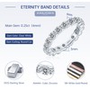 AINUOSHI 925 Sterling Silver Eternity Ring 4mm Round/Cushion Cut Cubic