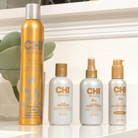 CHI Infusión de seda de queratina, suero hidratante para el cabello para restaurar la suavidad y el brillo, ayuda a secar el cabello dañado, sin sulfa