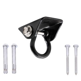 SagaSave Swing Hangers Set Hammock Swing Hook for Concrete and Wooden Porch, 500KG Capacity Heavy Duty Stainless Steel Hanging Accessories (180°, black D buckle)