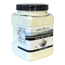 Whole milk powder By Medley Hills Farm in Reusable Container 1 lb. - Great dry milk powder for baking - Product of USA