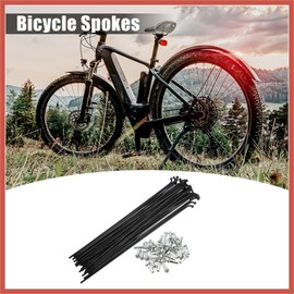 ACROPIX 40 Pcs 14G J Bend 168mm x 2mm Bike Bicycle Spokes with Nipples Steel Black Car Parts