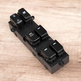 LesNau Electric Power Window Master Control Switch Front Left Driver Side 93570-2T500 for 2014 2015 kia Optima 2.0L 2.4L, Replace# 935702T500, 18PIN, 1 Main AUTO Button, Black