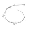 Edforce Stainless Steel 3 Classic Star Pendant Anklet, 8.5"+2" Extender