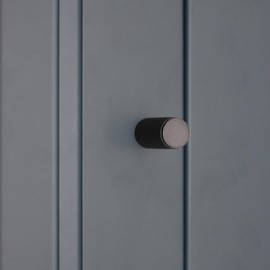 Infinity Decor Modern Solid Brass Knurled Cylinder Cupboard Pull Handle Bedroom Wardrobe Pull – for Interior Furniture Cabinet Door (Gunmetal Grey)