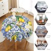 Blue Tiles Lemon Tablecloth, Autumn Fruit Traditional Floral Pattern Table