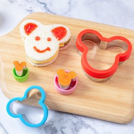 Nifogo Mouse Cookie Cutters Children's Bread and Vegetables Set of 4 Stainless Steel