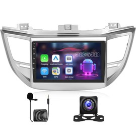 Upriding Android【8 Core 4+64G】 Car Radio for Hyundai Tucson 2015 2016 2017 2018, 9 Inch Touch Screen Car Stereo with Wireless Carplay Android Auto, GPS/5G WiFi/DSP/Bluetooth/SWC/Mic, Backup Cam