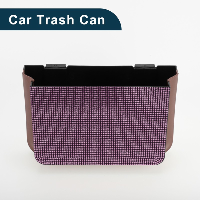 TUCKBOLD Car Trash Can Portable Front Seats Trash Bin Pink