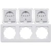 Milos 3-Way Socket Flush-Mounted White 3x Sockets with Increased Touch