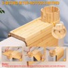 Bamboo Couch Cup Holder-Sofa Table Fits Most Sofas,3-in-1 Tray for