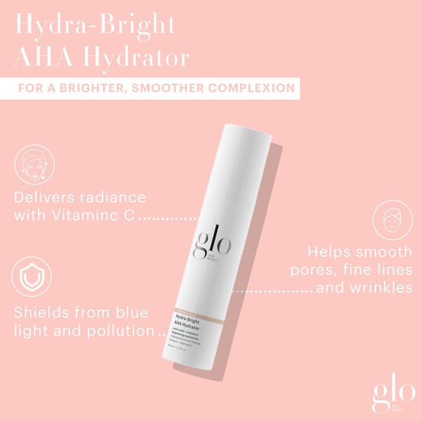 Glo Skin Beauty Hydra-Bright AHA Hydrator | Lightweight, Illuminating Treatment Moisturizer Targets A Brighter, Smoother Complexion (1.7 Fl Oz)