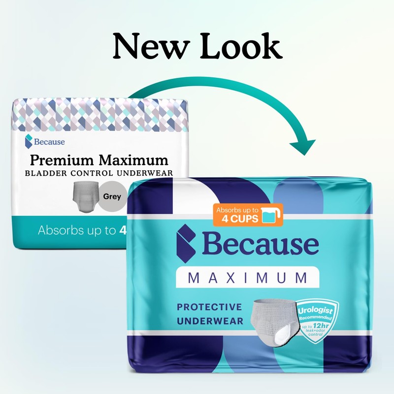 Because Maximum Incontinence Underwear for Men - Heavy Bladder Leak