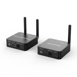 5.8GHz&5.2GHz Dual-Band Wireless Audio Transmitter Receiver with HDMI/Optical Digital(SPDIF)/RCA(3.5mm) in/Output, 160ft Long Range 0.018s Low Latency with bulit-in Bluetooth 5.3 Receiver
