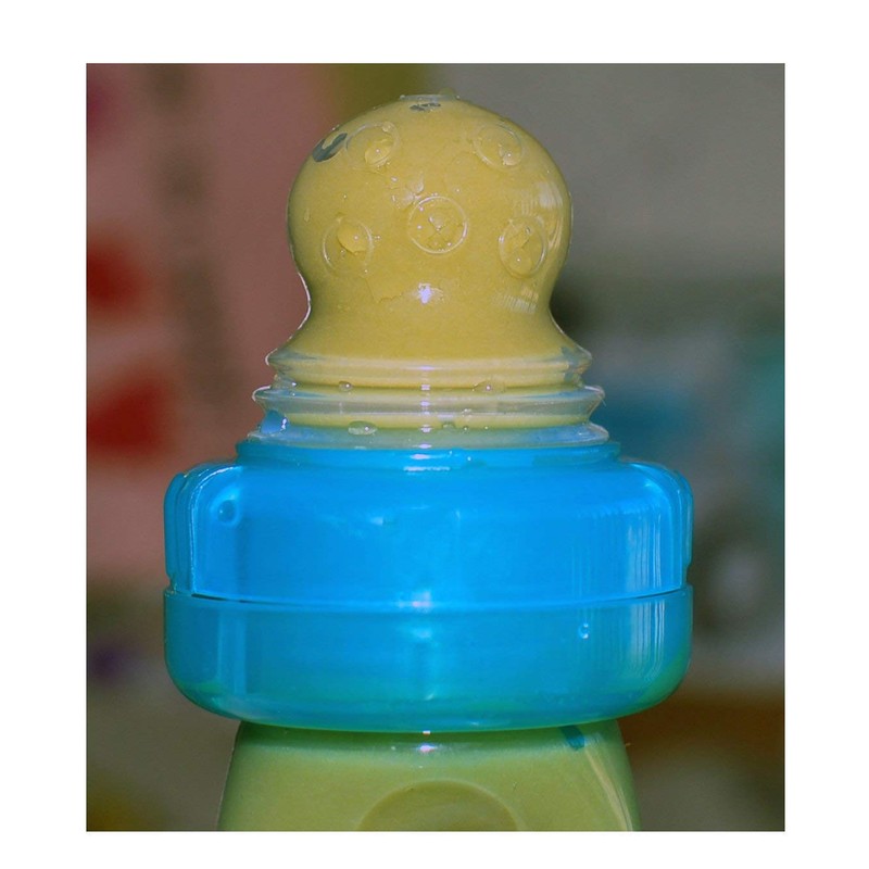 Nuby EZ Squee-Z Silicone Self Feeding Baby Food Dispenser (Blue)