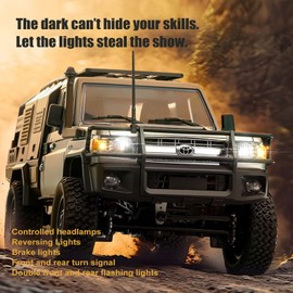 YIKESHU MN82S 1/12 Scale RC Rock Crawler Truck, 4WD Off-Road Remote Control Car with LED Lights, 2-Speed 2.4GHz Proportional Control, All Terrain RTR Hobby Toy for Adults (Silver)