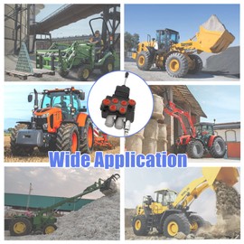 Hydraulic Valve 2 Spool, Hydraulic Directional Control Valve, 11GPM Hydraulic Joystick Control Valve for Tractors Loaders, Double Acting Cylinder Spool