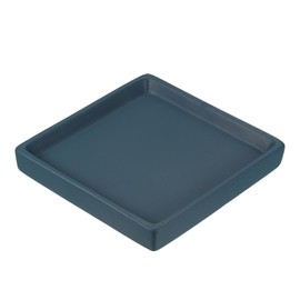 PATIKIL Plant Pot Saucers 5 Inch, Ceramic Square Flower Drip Tray for Indoor Outdoor, Dark Blue