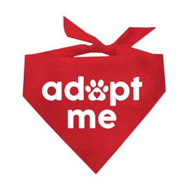 Adopt Me Dog Bandana | 100% Cotton | Made in USA | Adoption Event Prop Photoshoot | Rescue | Puppy | New Dog |Red, X-Small (326)