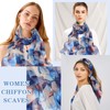 GWAWG Summer Scarf Women's Thin Chiffon Scarf, Leaf Blue