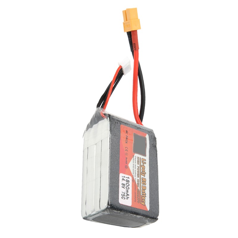 14.8V 1800mAh 4S 75C Lipo Battery Pack with XT60 Plug