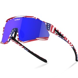 AJBAY Polarized Kids Sunglasses Youth Baseball Sunglasses UV400 6-14 Boys Girls Sports Sun Glasses Shade for Softball Cycling, Flag, Youth