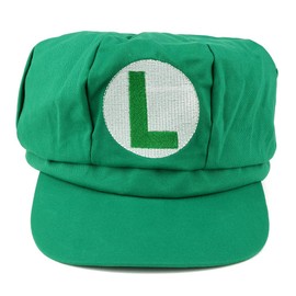 Armycrew Mario Luigi Wario Waluigi Fire Mario Embroidered Costume Newsboy Hat - Luigi Green