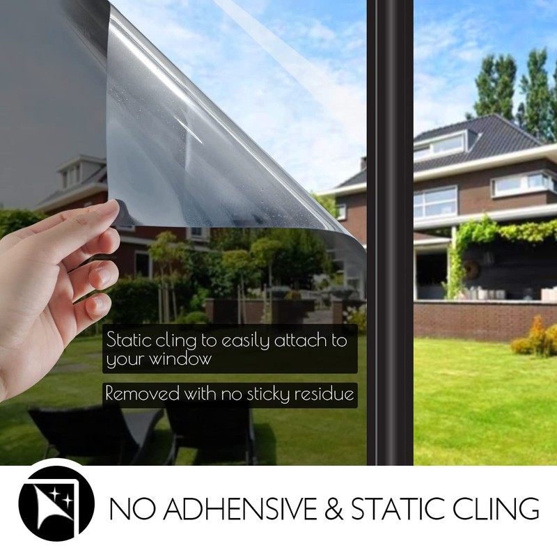 HIDBEA One Way Privacy Window Film, Daytime Mirror Reflective Heat