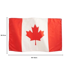 Runesol Canada National Flag 3x5, 91x152cm, Maple Leaf Banner, 4 Grommets, Brass Eyelet in Every Corner, Canada Day, Celebrate Canadian, Premium Flags, Waterproof, Inside, Outside