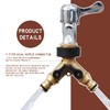 2-way Y distributor with shut-off valves, 3/4 inch connections for