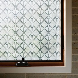 ADD.HERES Window Privacy Film, 3D Stained Glass Static Cling, Removable Window Clings, Heat Control Sun Blocking Window Film for Bathroom,Front Door,Home, Georgia, 17.3" x 78.7"