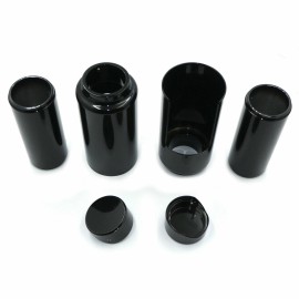 Unbranded Motorcycle Aluminum Black Upper/Lower Fork Cover Tube Cap For Harley Softail 18+