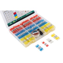 Heat Shrink Butt Connectors Marine Grade Solder Seal Wire Connectors Electrical Wire Connectors Kit Waterproof Insulated Butt Splice (140PCS)